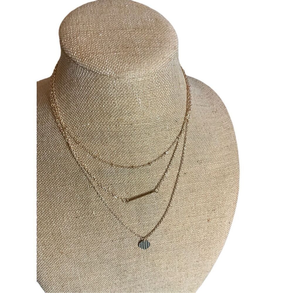 Modern 3 Layer Necklace - Picture 3 of 9